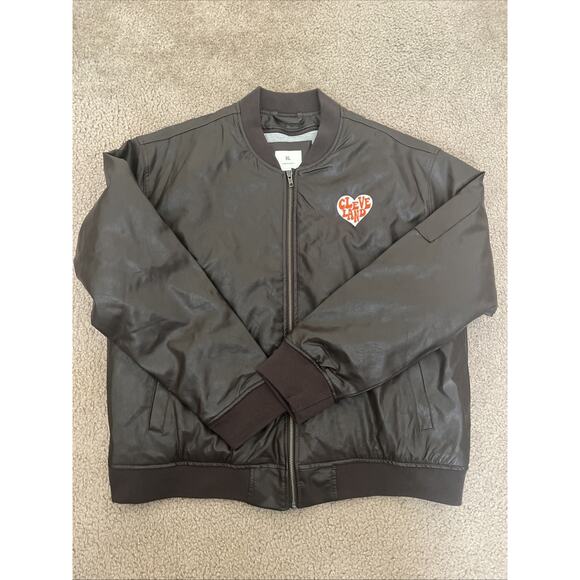 Cleveland Browns Faux Leather Football Jacket Size XL. Retail $110